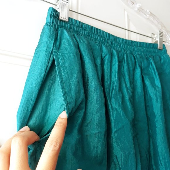 VTG 80s Sunterra Track Suit Set Jacket Pants Size Medium Petite Green Blue Red - Picture 7 of 9